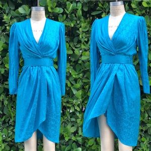 SOLD on DEPOP • VTG 80’s Animal Print Blue Dress